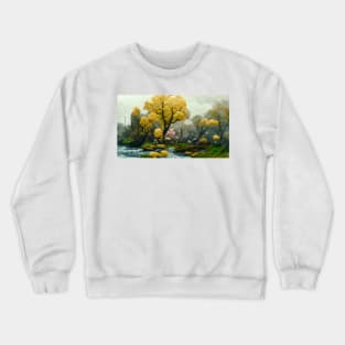 Japanese Landscape Oil Painting Crewneck Sweatshirt